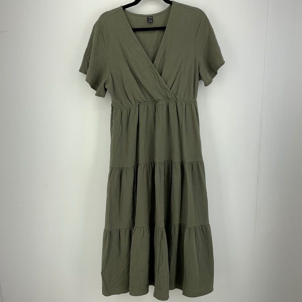 Faux Wrap Tiered Gauzy Dress Boho Peasant Womens XL 12 Festival Spring Summer‎